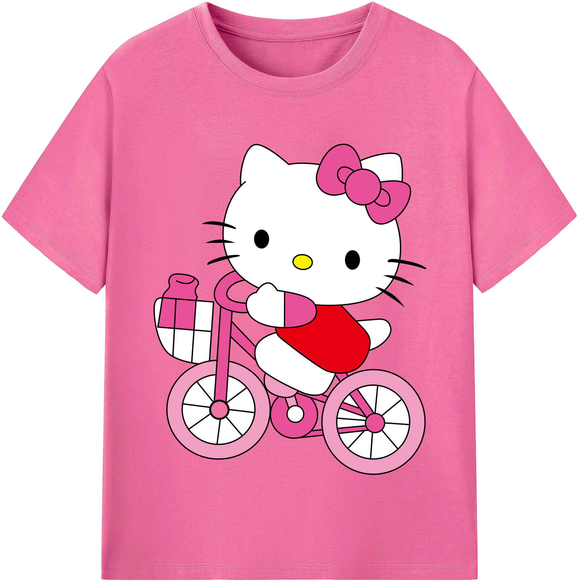 （画像用） Hello Kitty ハローキティ レディースカジュアルプリントTシャツ（綿100％）
